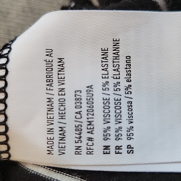 AMERICAN EAGLE OUTFITTERS xxs soft & sexy tank black and white striped lace up - Picture 6 of 6